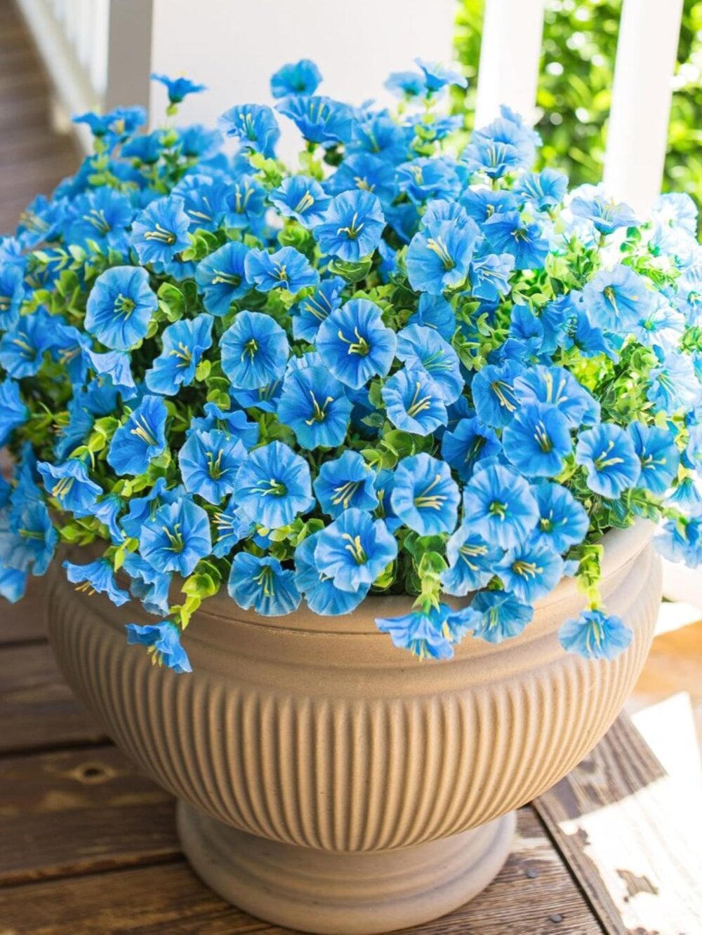 Artificial Fake Outdoor Flowers Plants for Spring Summer Decor, 12 Bundles Outsi